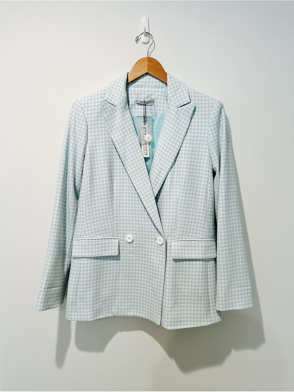 Alice + Olivia "Justin" longline blazer the houndstooth print - Picture 2 of 16